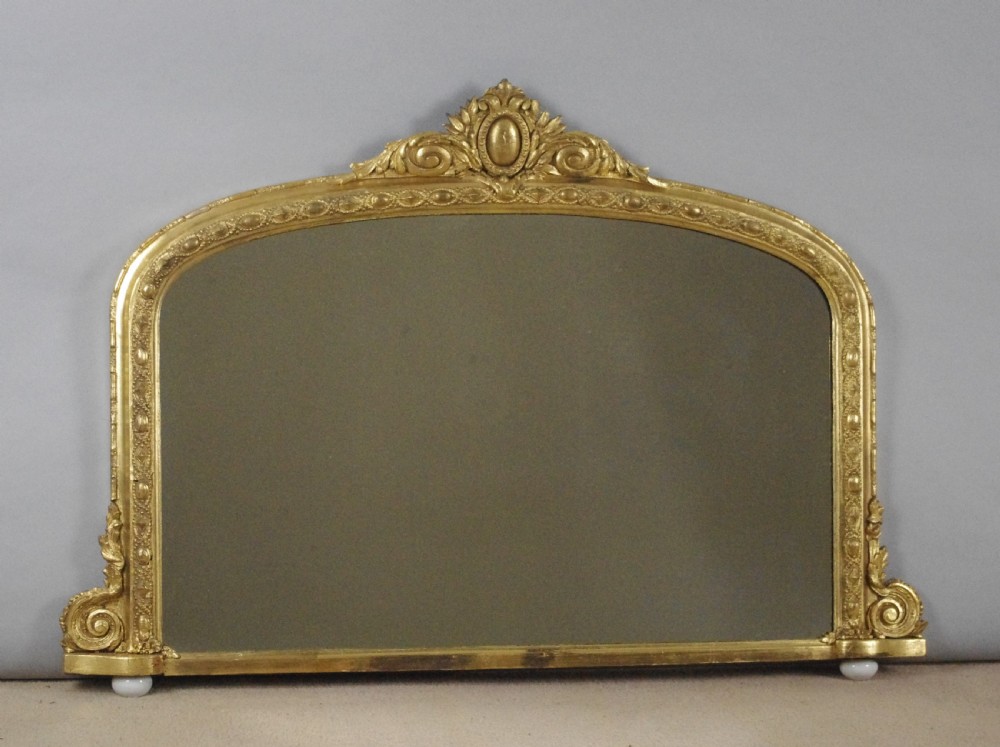 Victorian Gilt Arch Top Overmantle Mirror