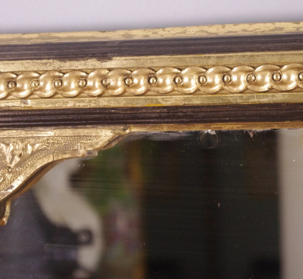 Victorian Ebonised and Parcel-Gilt Large Overmantle Mirror View VIII