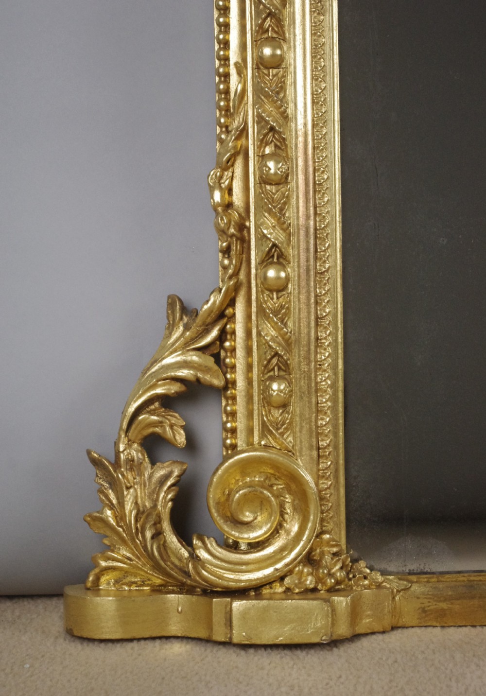 Victorian Gilt Large Arch Top Overmantle Mirror View V