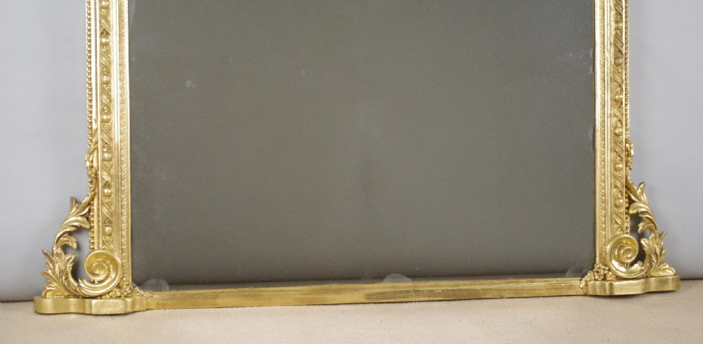 Victorian Gilt Large Arch Top Overmantle Mirror View VII