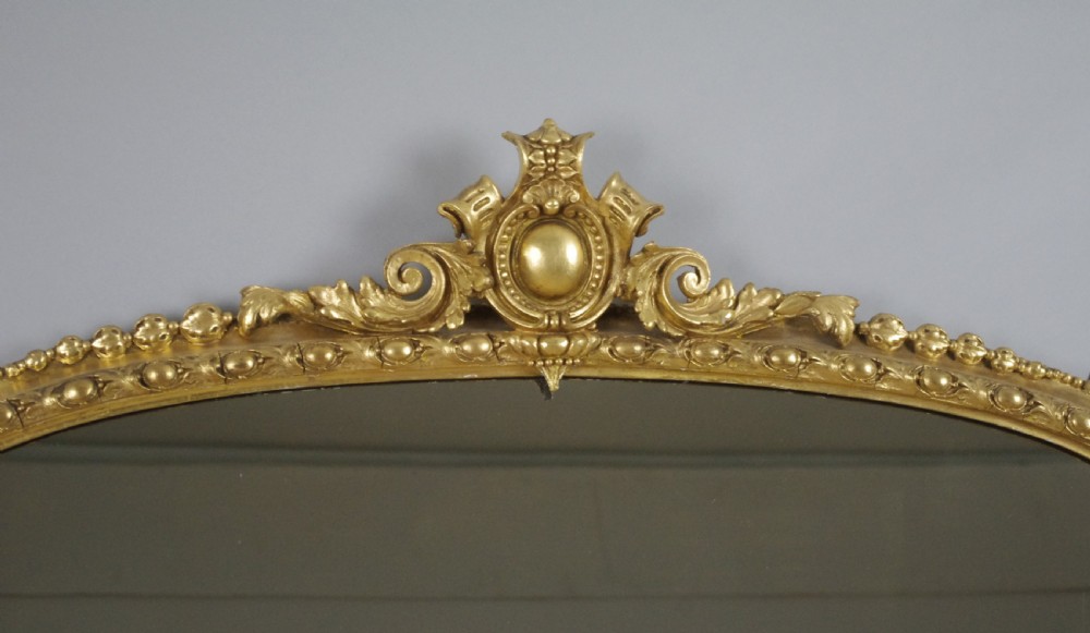 Victorian Gilt Large Arch Top Overmantle Mirror View III