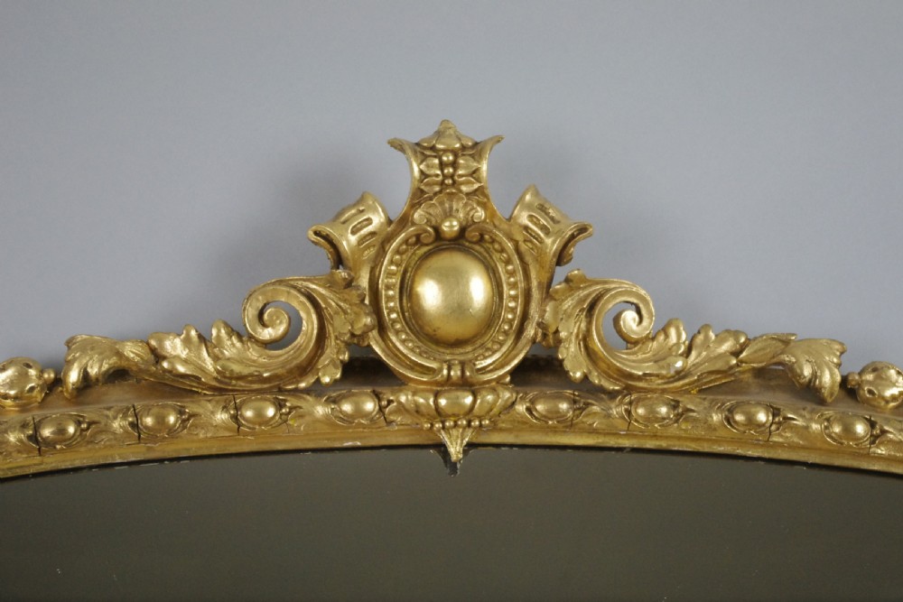 Victorian Gilt Large Arch Top Overmantle Mirror View IV