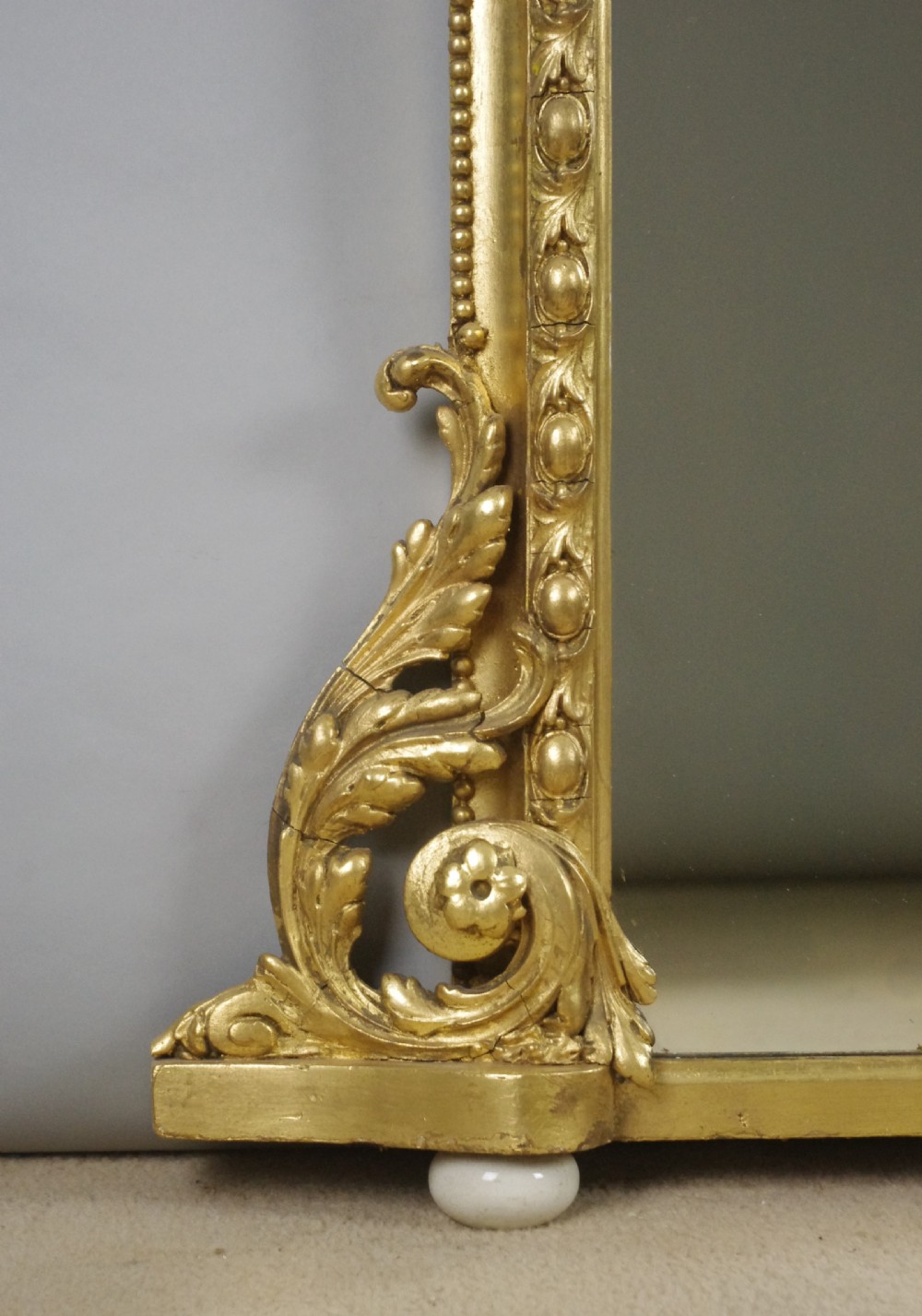 Victorian Gilt Large Arch Top Overmantle Mirror View VII