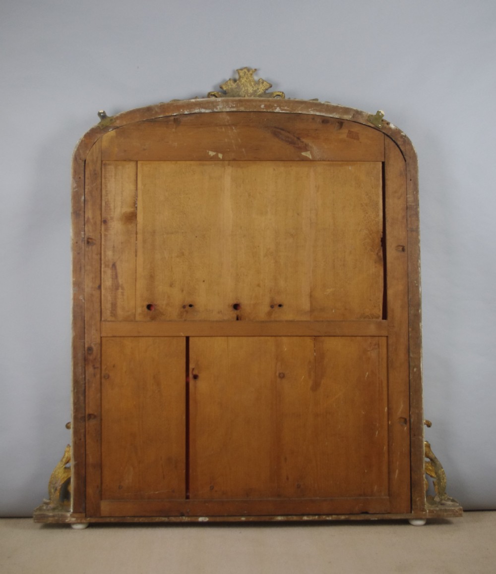 Victorian Gilt Large Arch Top Overmantle Mirror View X