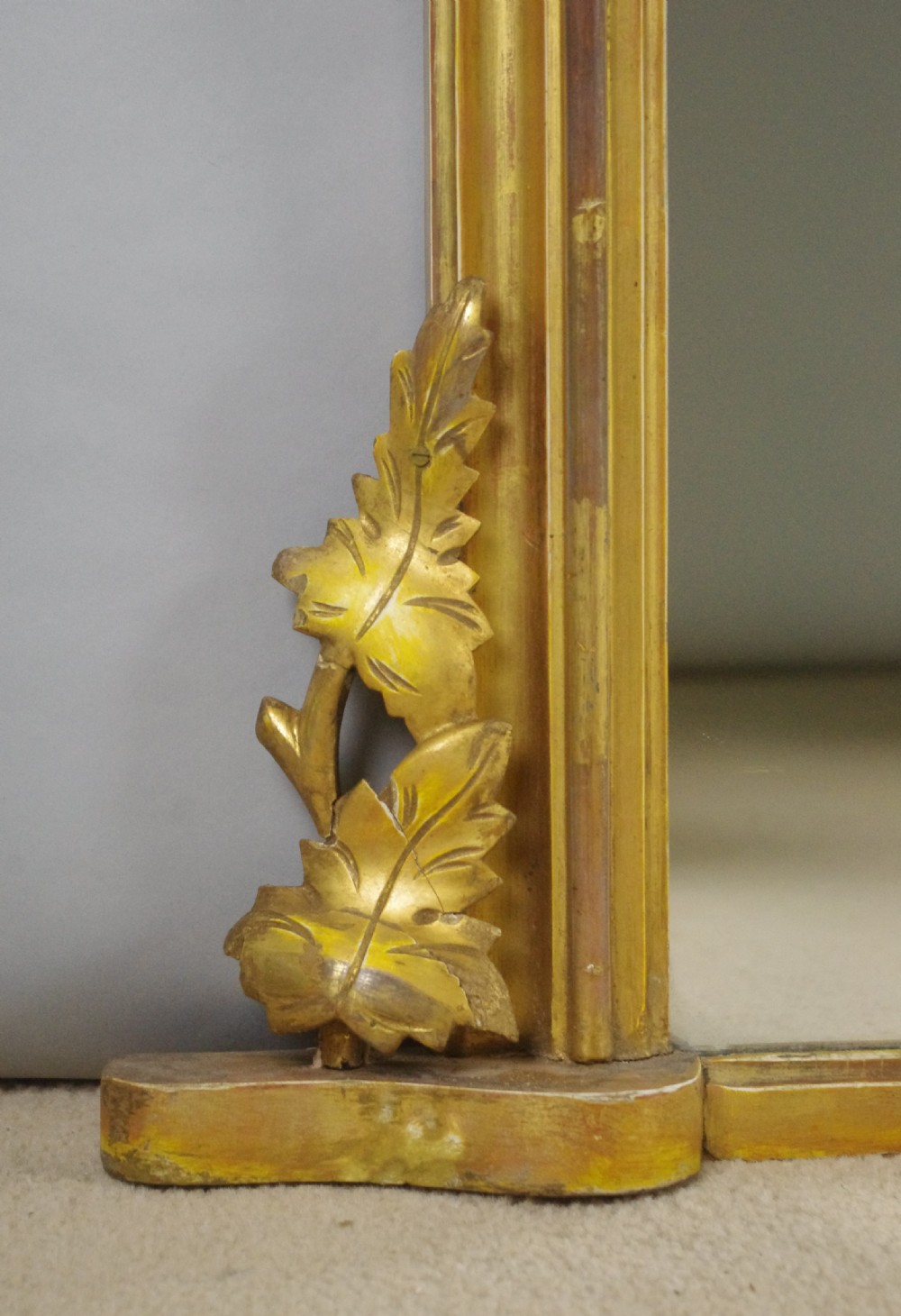 Victorian Gilt Wood Arch Top Overmantle Mirror View V
