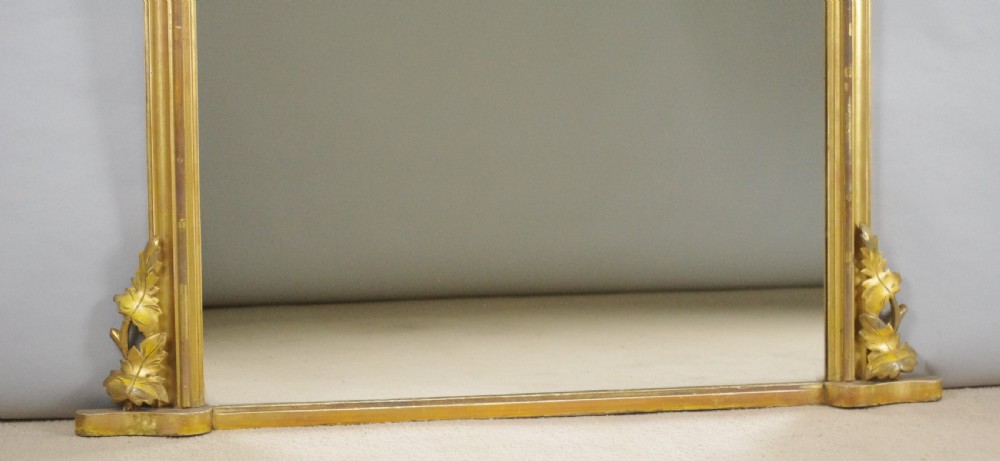 Victorian Gilt Wood Arch Top Overmantle Mirror View VII