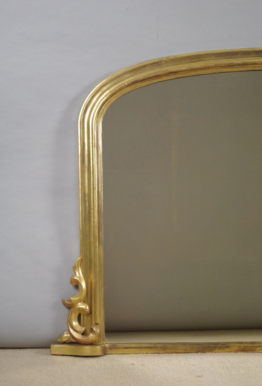 Victorian Gilt Wood Arch Top Overmantle Mirror View II
