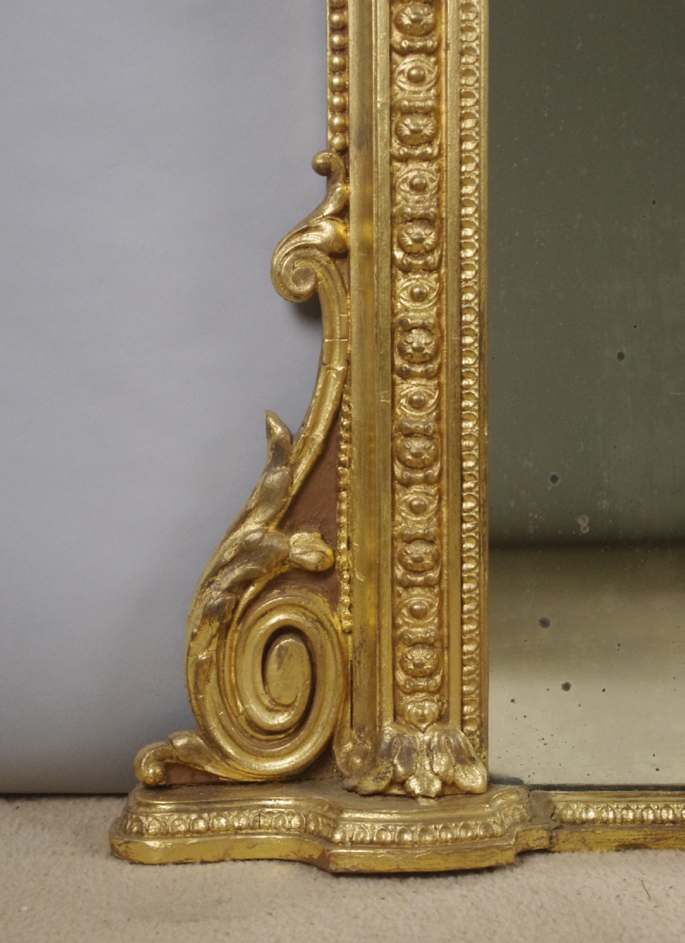 Victorian Gilt Large Arch Top Overmantle Mirror View V