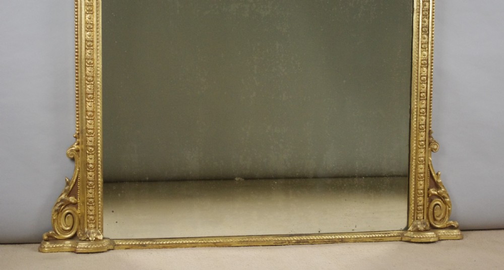 Victorian Gilt Large Arch Top Overmantle Mirror View VII