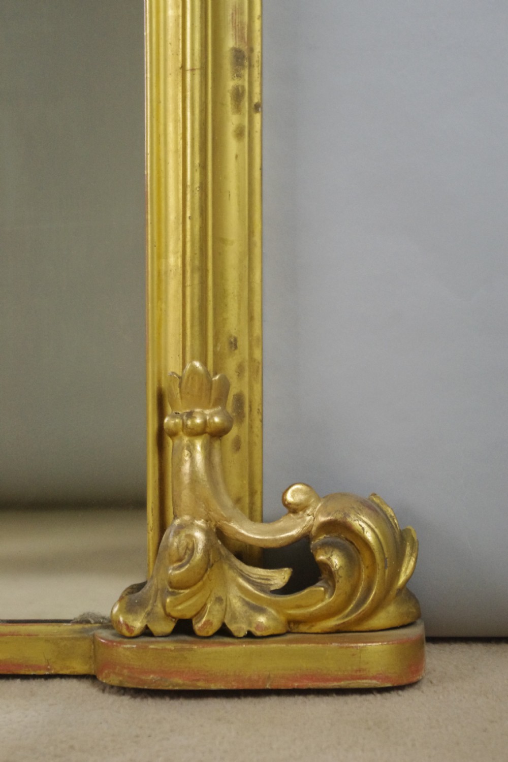 Victorian Gilt Wood Large Arch Top Overmantle Mirror View VI