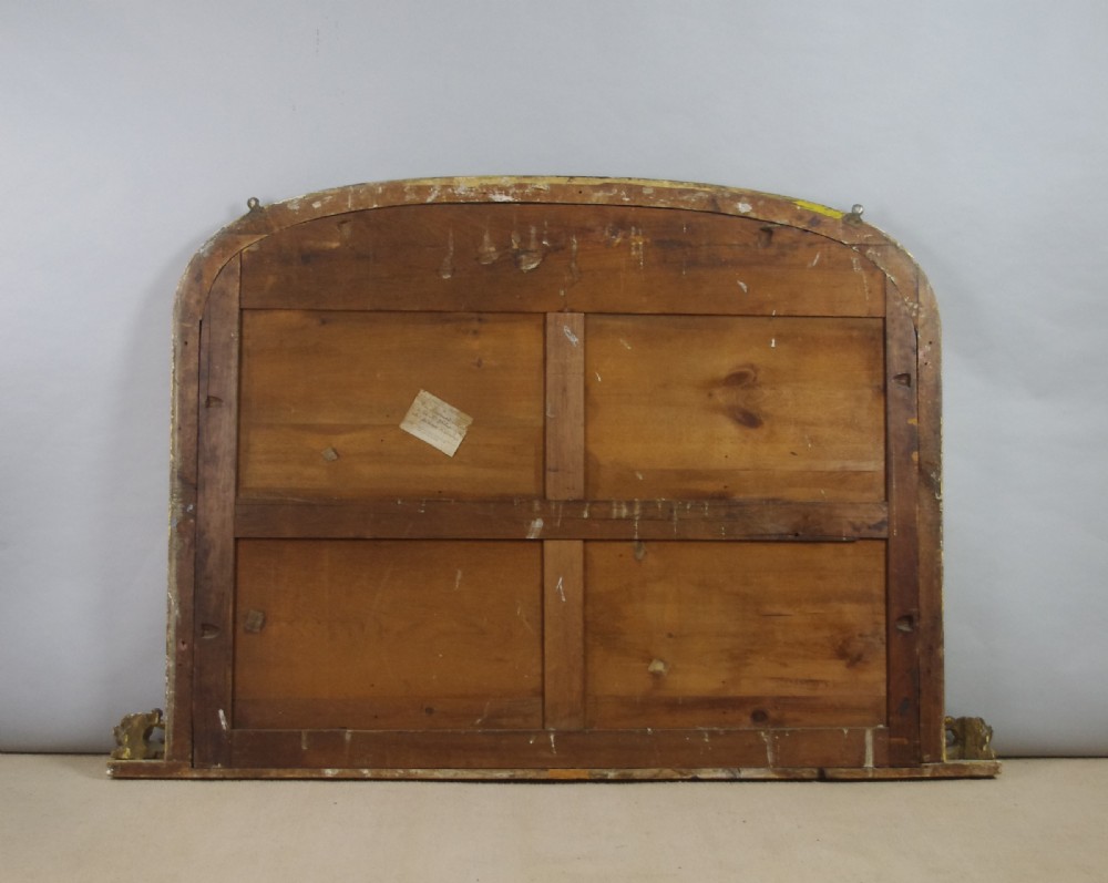 Victorian Gilt Wood Large Arch Top Overmantle Mirror View VII