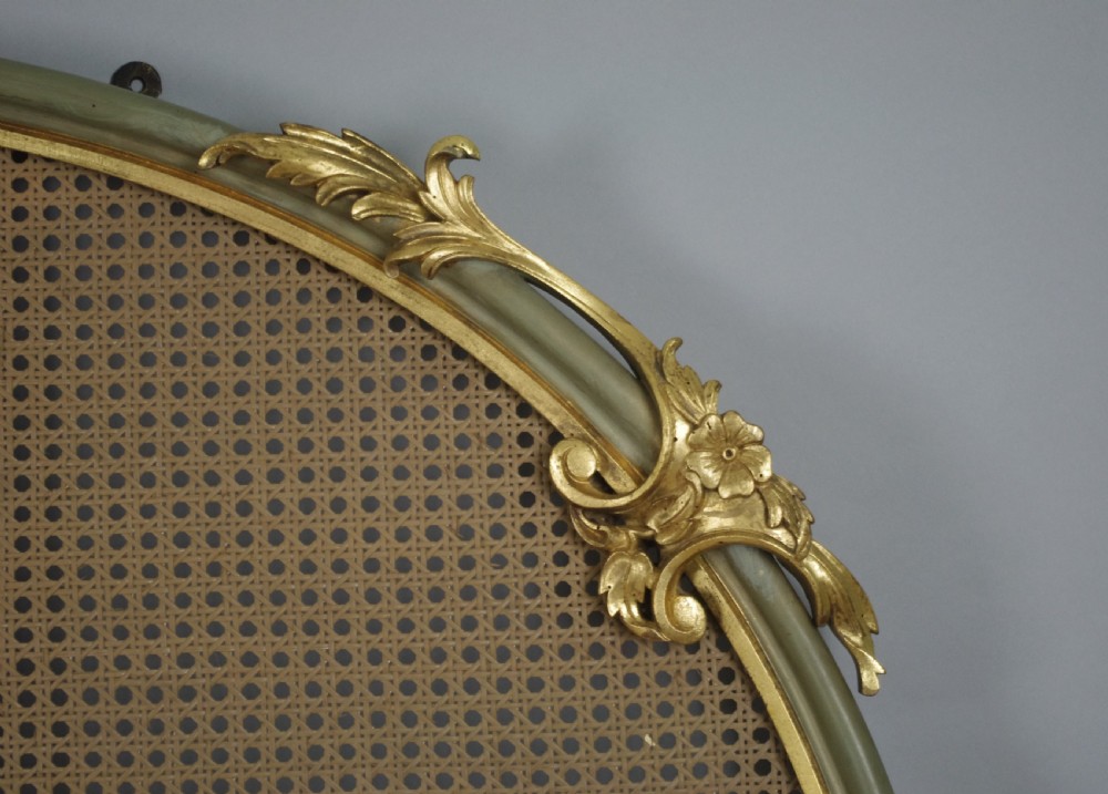 Painted and Parcel-Gilt Cane Double Headboard/Bed View VII
