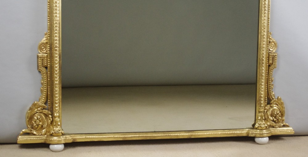 Victorian Gilt Large Overmantle Mirror View X