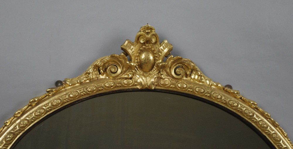 Victorian Gilt and Ebonised Oval Overmantle Mirror  View IV