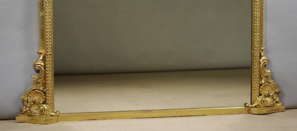 Victorian Gilt Large Arch Top Overmantle Mirror View VIII
