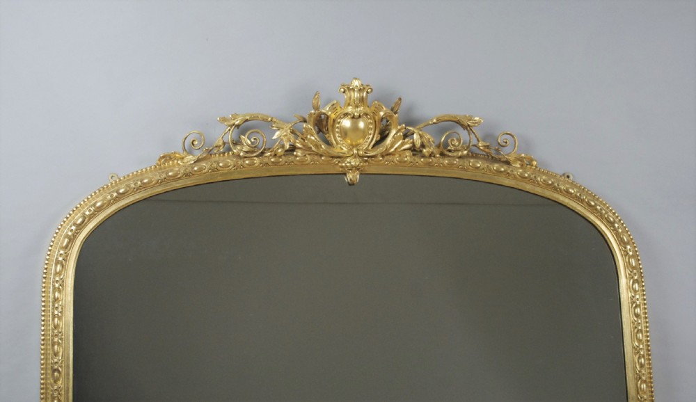 Victorian Gilt Large Arch Top Overmantle Mirror View III