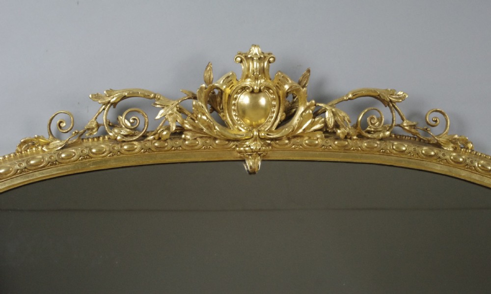Victorian Gilt Large Arch Top Overmantle Mirror View IV
