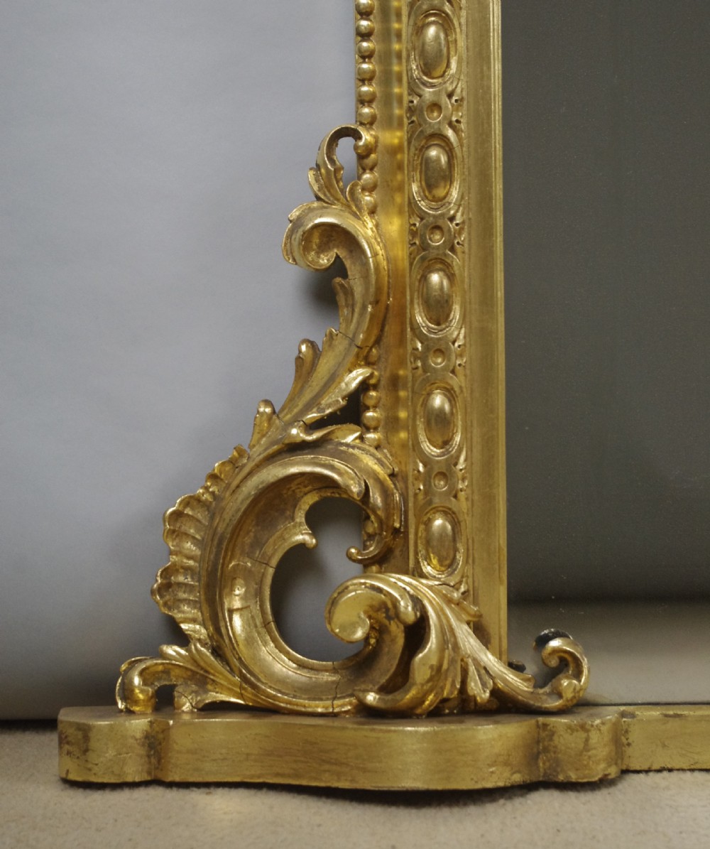 Victorian Gilt Large Arch Top Overmantle Mirror View VI