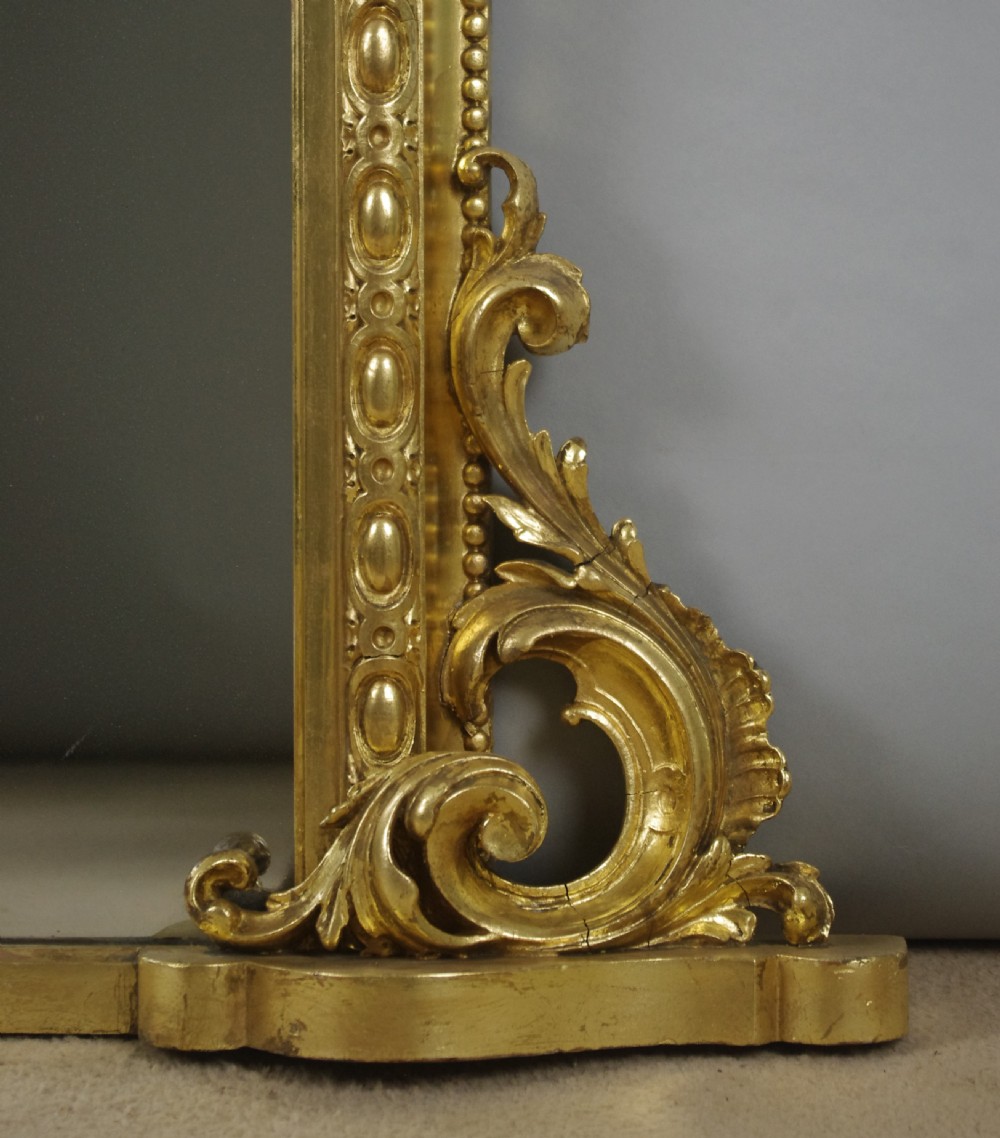 Victorian Gilt Large Arch Top Overmantle Mirror View VII