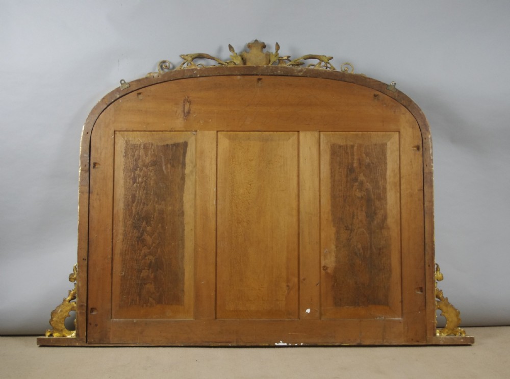 Victorian Gilt Large Arch Top Overmantle Mirror View VIII