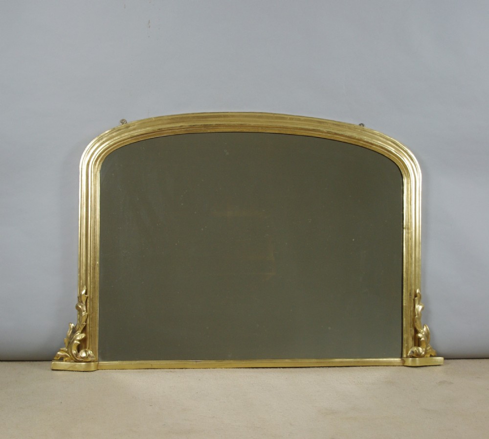 Victorian Gilt Wood Arch Top Overmantle Mirror
