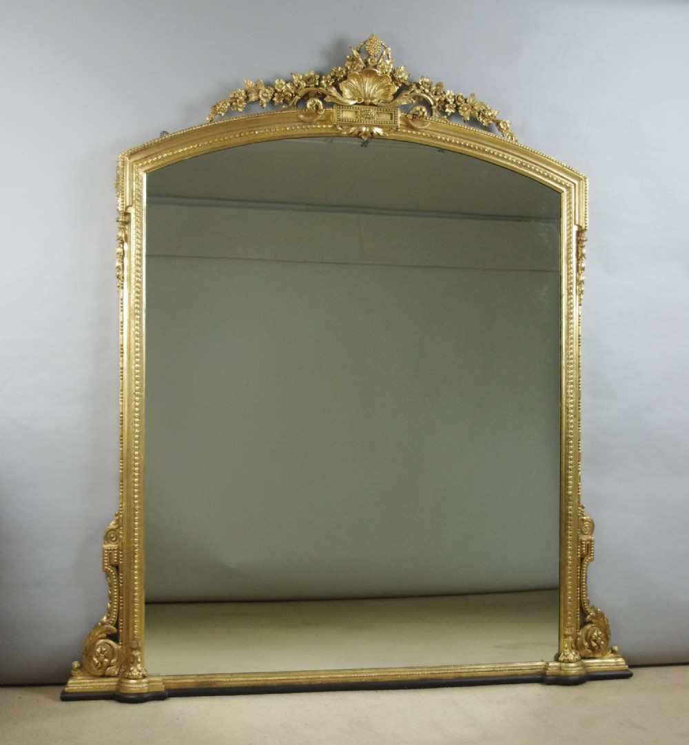 Victorian Gilt Large Overmantle Mirror