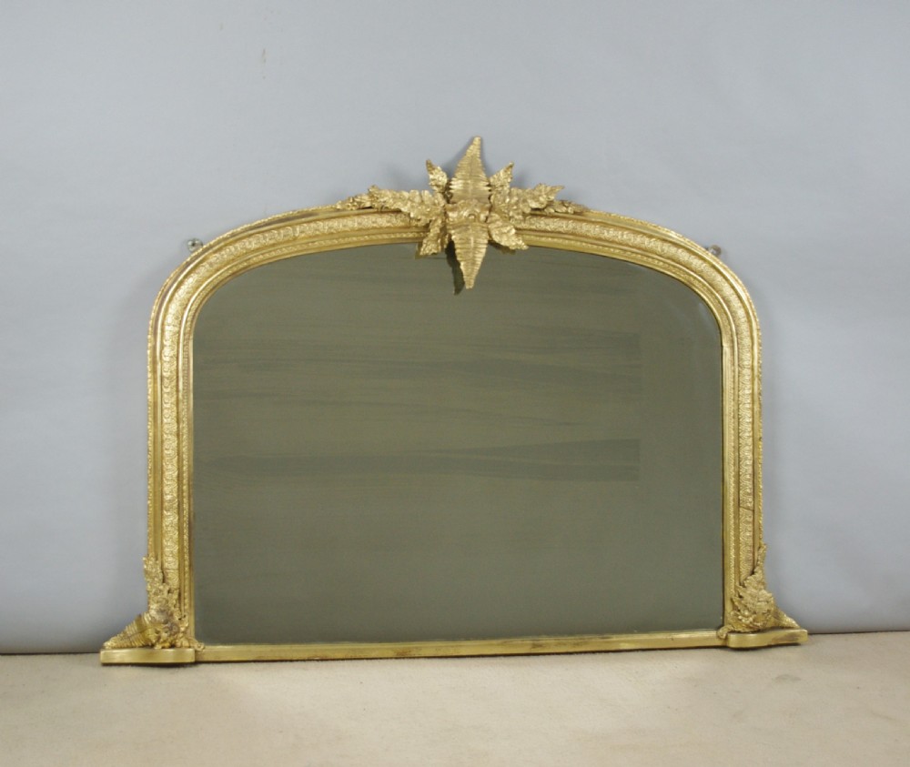 Victorian Gilt Arch Top Overmantle Mirror