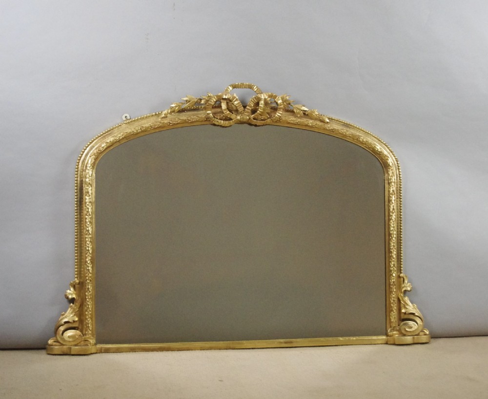 Victorian Gilt Arch Top Overmantle Mirror