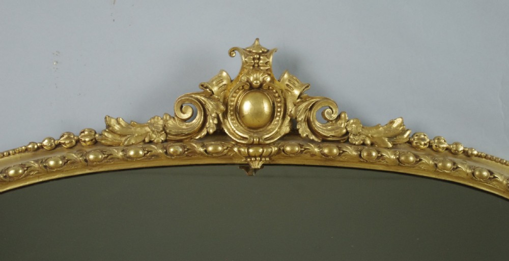 Victorian Gilt Large Arch Top Overmantle Mirror View IV