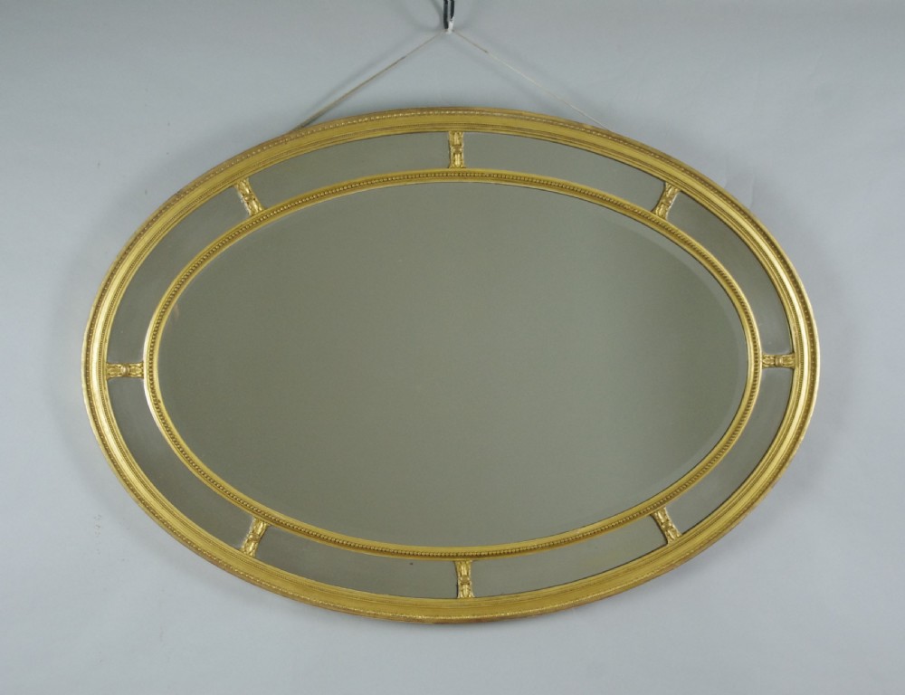 Victorian Gilt Large Oval Marginal Overmantle Mirror