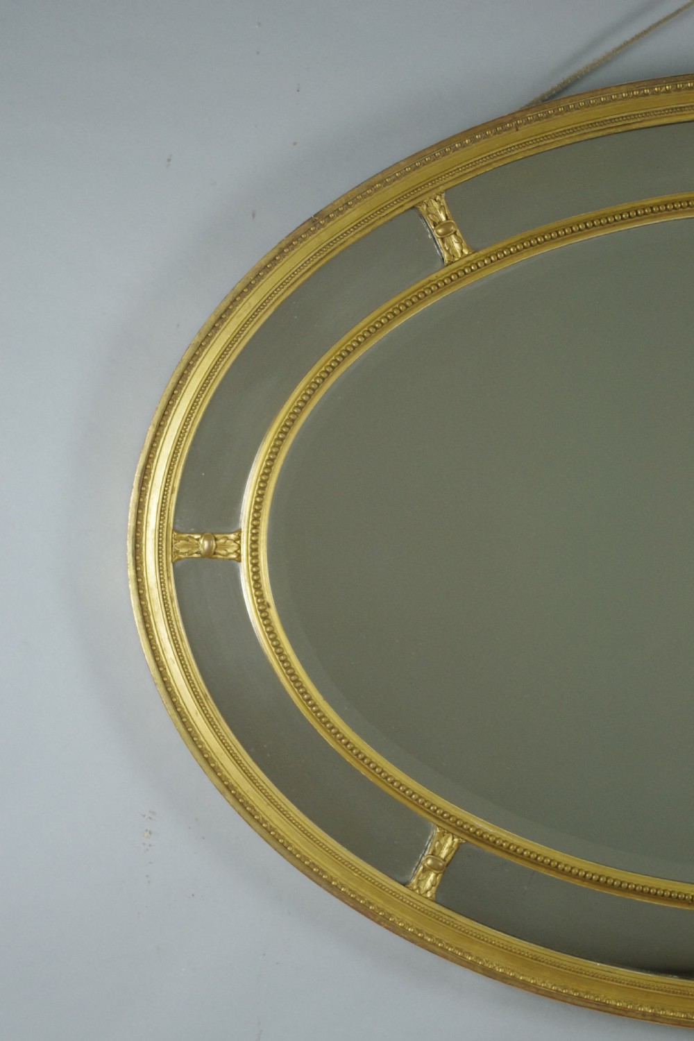 Victorian Gilt Large Oval Marginal Overmantle Mirror View II