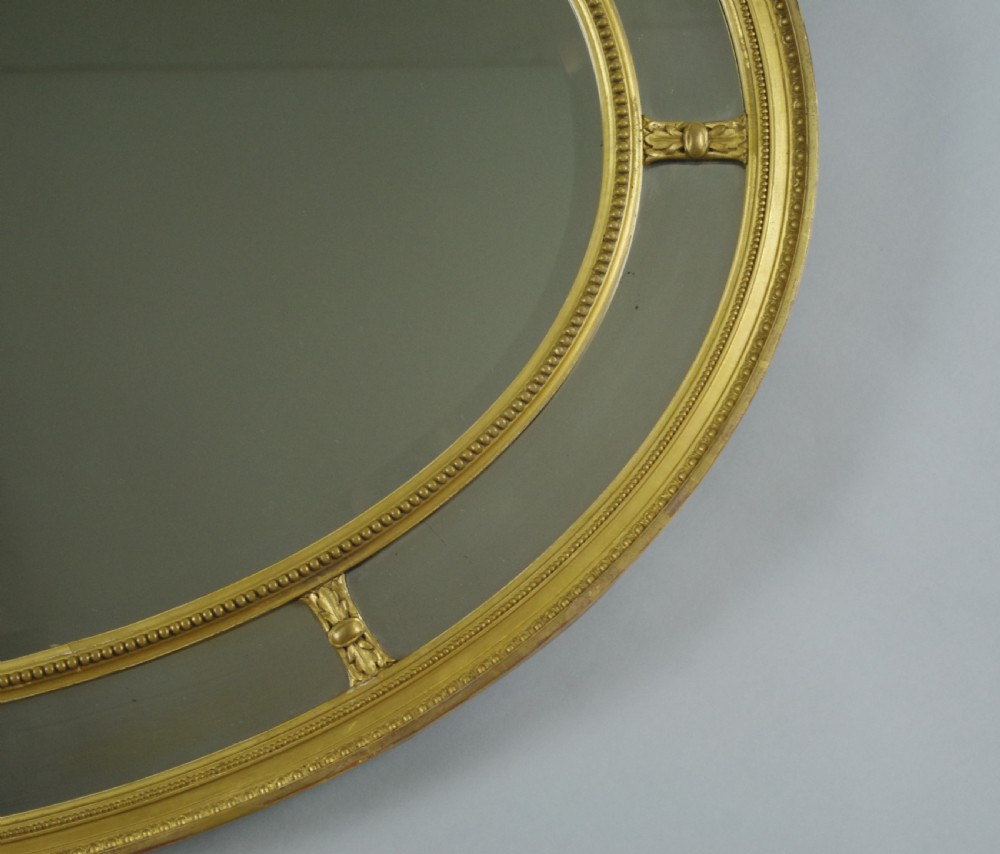 Victorian Gilt Large Oval Marginal Overmantle Mirror View V