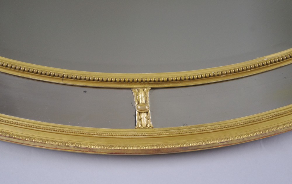 Victorian Gilt Large Oval Marginal Overmantle Mirror View IX