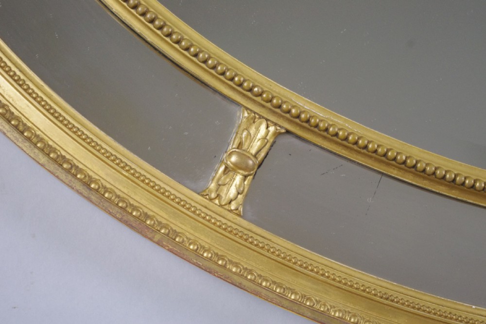 Victorian Gilt Large Oval Marginal Overmantle Mirror View XI