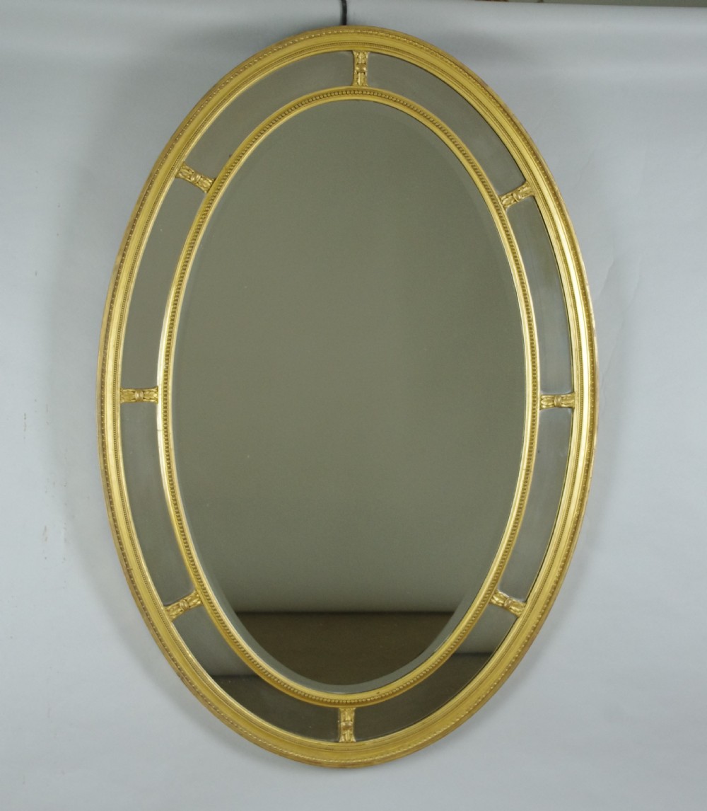 Victorian Gilt Large Oval Marginal Overmantle Mirror View XII