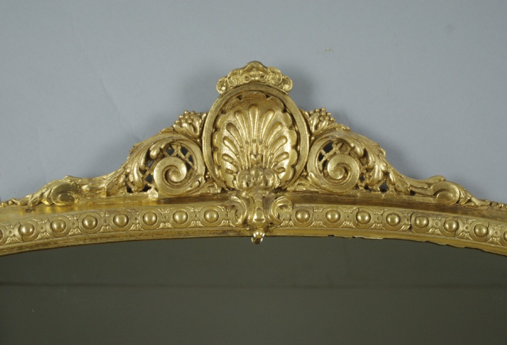 Victorian Gilt Large Arch Top Overmantle Mirror View III