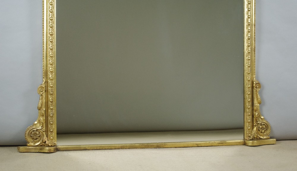 Victorian Gilt Large Arch Top Overmantle Mirror View VIII