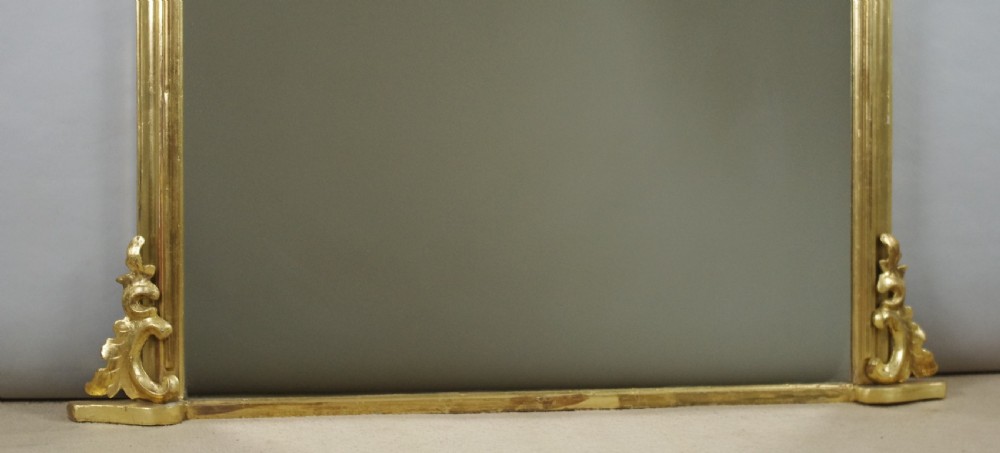 Victorian Gilt Large Arch Top Overmantle Mirror View VII