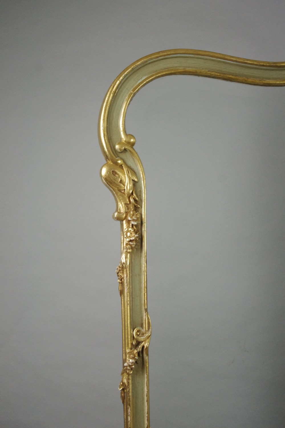 French Louis XV Style Painted and Parcel-Gilt Four Fold Screen View IV