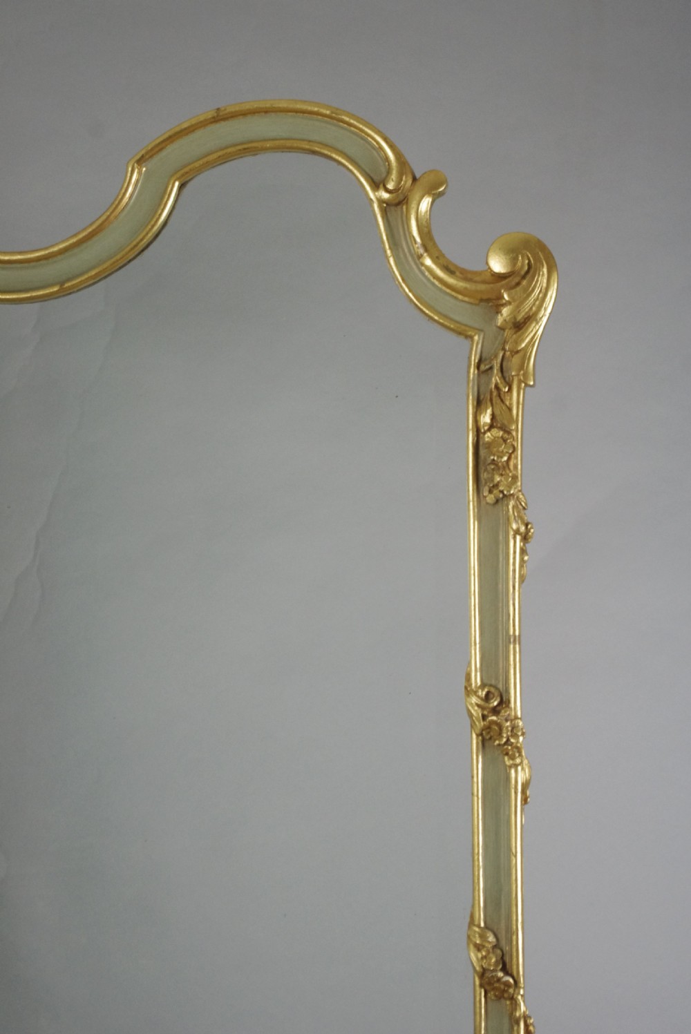 French Louis XV Style Painted and Parcel-Gilt Four Fold Screen View V