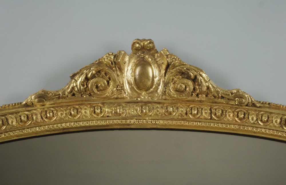 Victorian Gilt Large Arch Top Overmantle Mirror View III