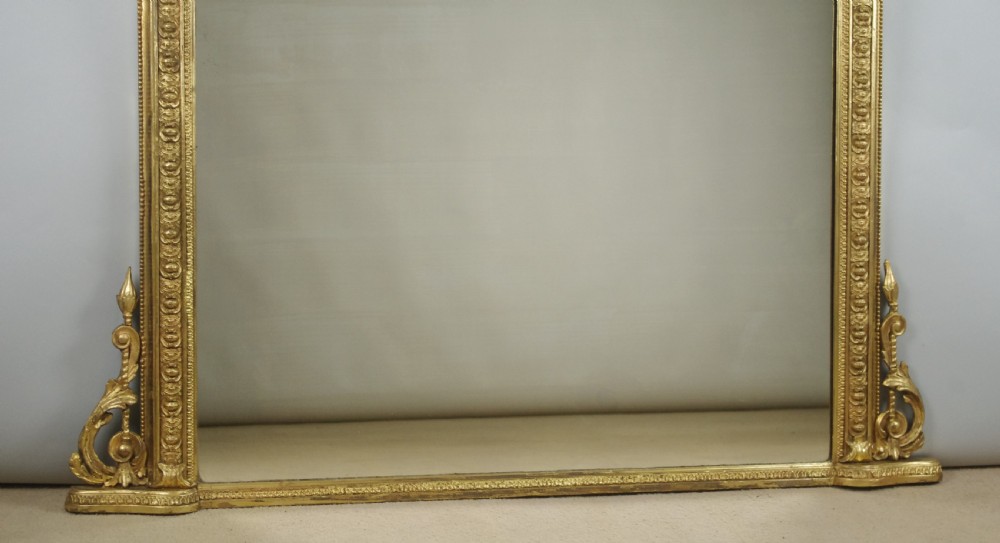 Victorian Gilt Large Arch Top Overmantle Mirror View VIII
