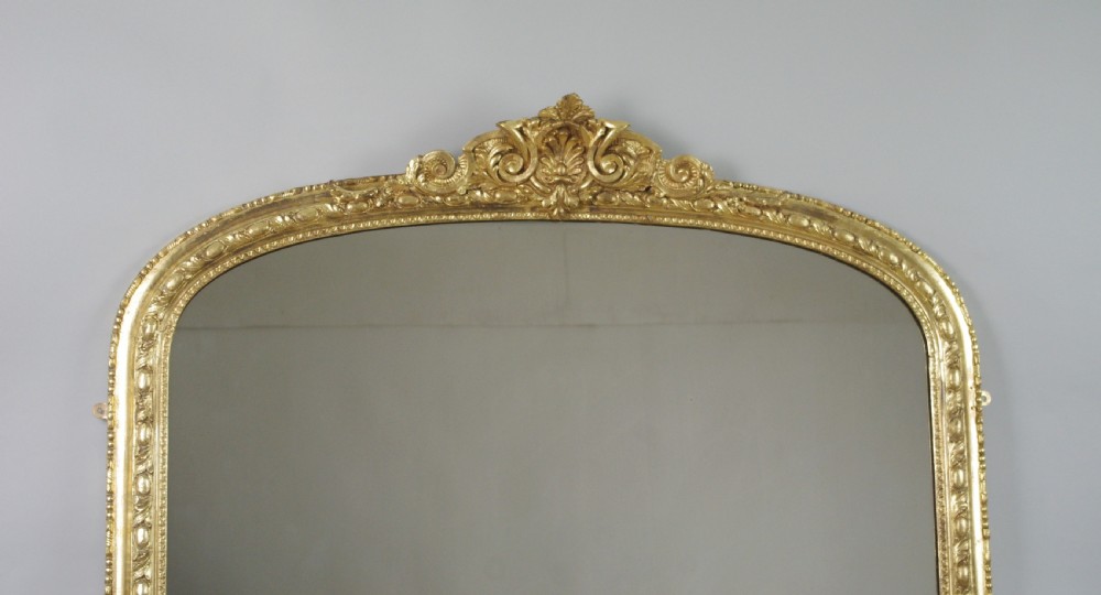Victorian Gilt Large Arch Top Overmantle Mirror View II