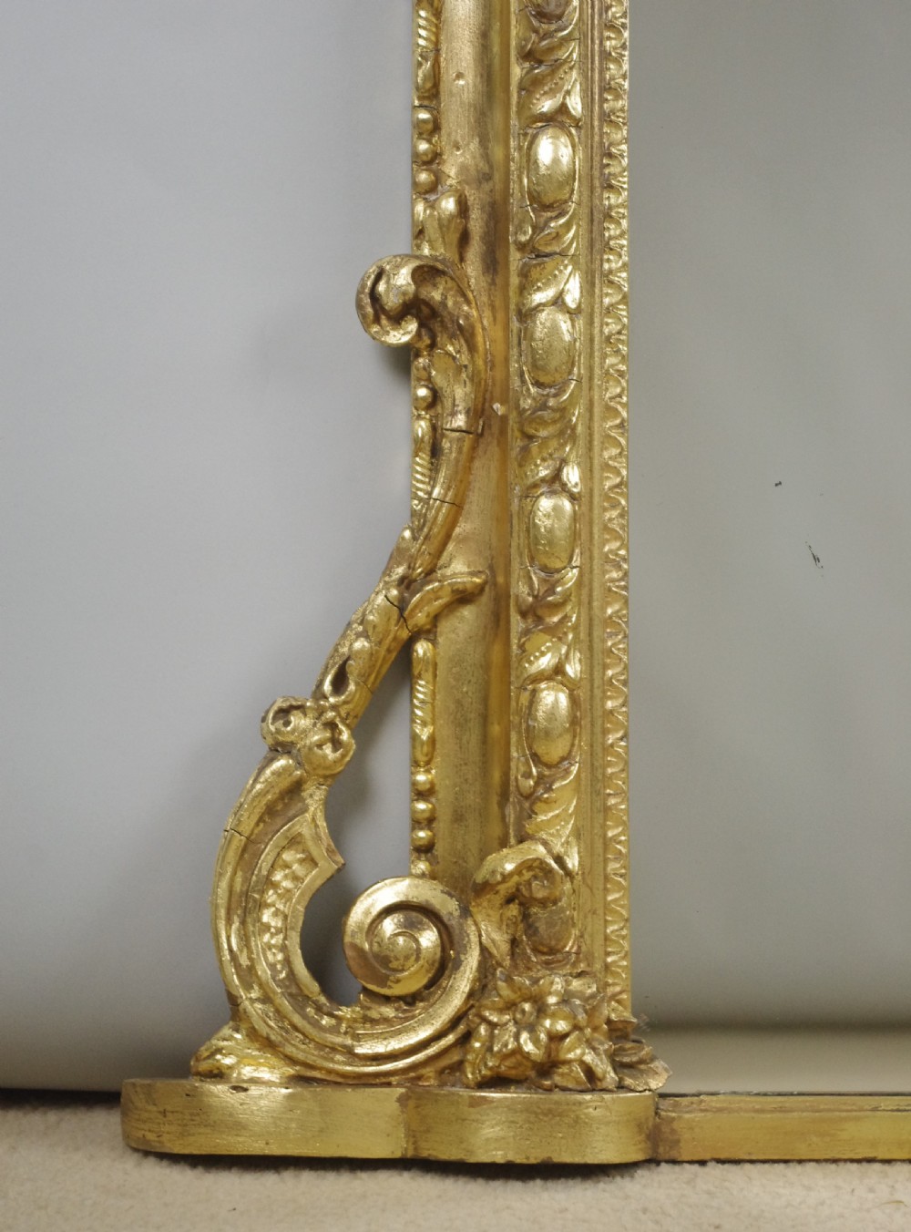Victorian Gilt Large Arch Top Overmantle Mirror View VI