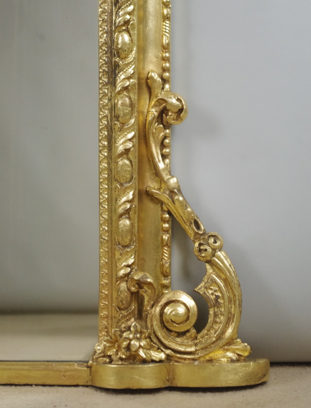 Victorian Gilt Large Arch Top Overmantle Mirror View VII