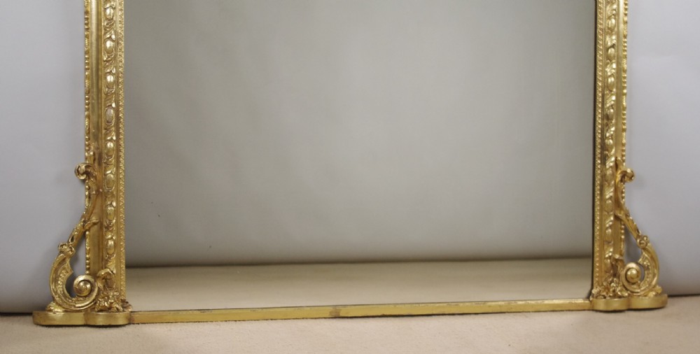 Victorian Gilt Large Arch Top Overmantle Mirror View VIII