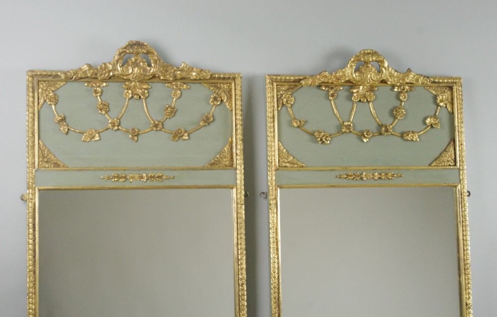 Pair Painted and Parcel-Gilt Pier Mirrors View II