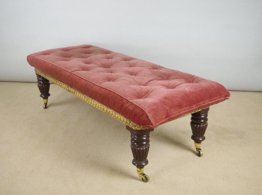 Victorian Mahogany and Parcel-Gilt Window Seat Long Stool View II