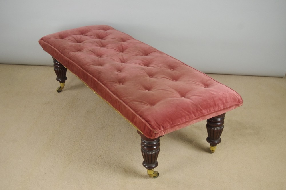 Victorian Mahogany and Parcel-Gilt Window Seat Long Stool View III