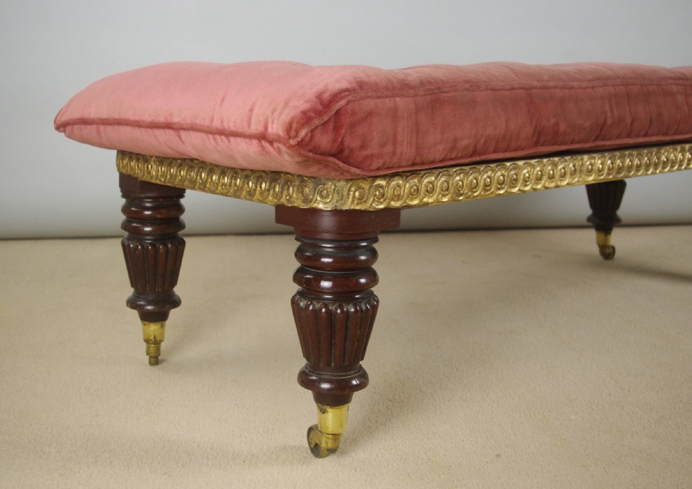 Victorian Mahogany and Parcel-Gilt Window Seat Long Stool View V